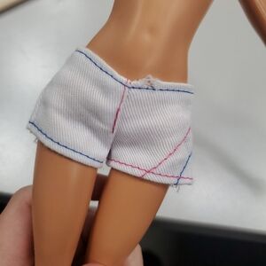 Barbie Doll Distressed White Summer Shorts